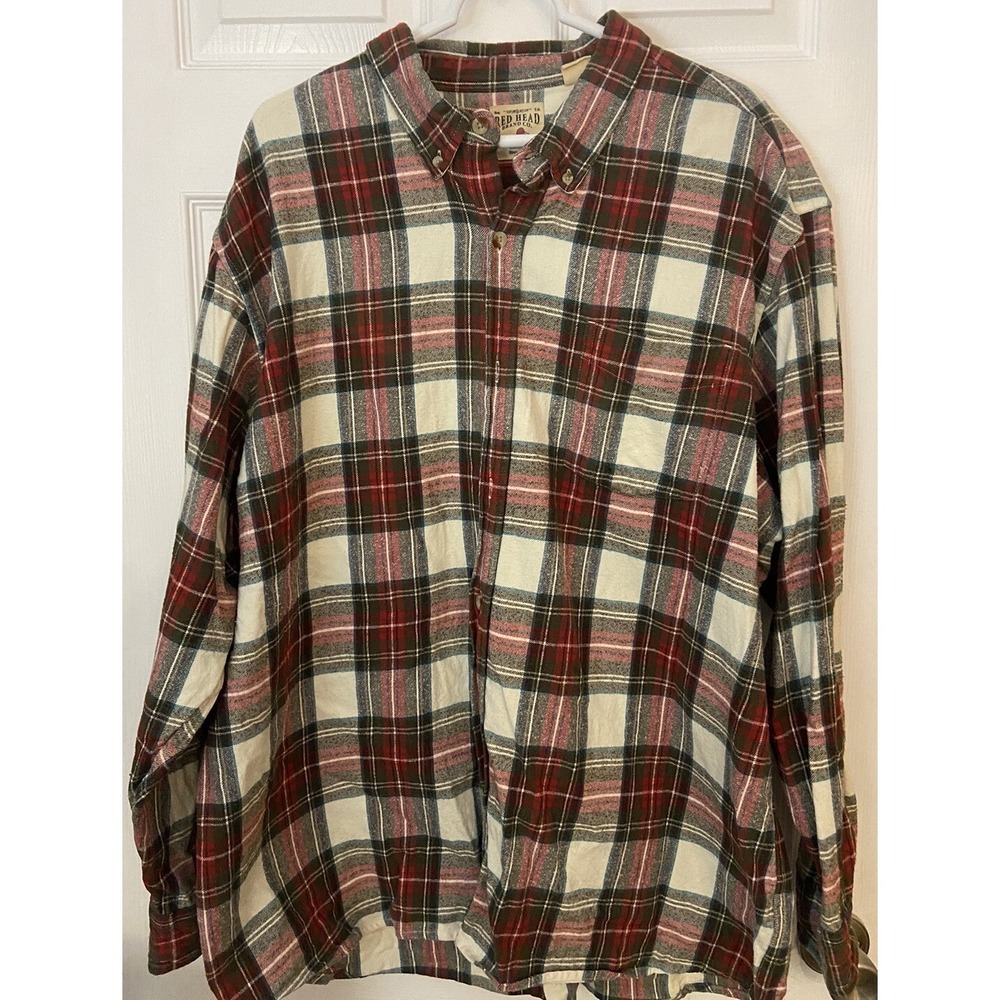 Red Head Men's 3XL Plaid Red  Multi  Long‎ Sleeve Button Down Flannel Shirt